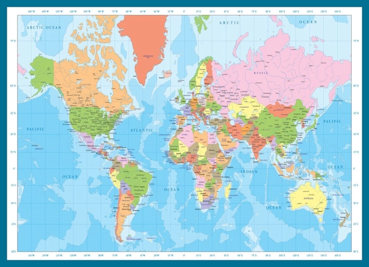 Világtérkép puzzle – 1000 darabos EUROGRAPHICS
