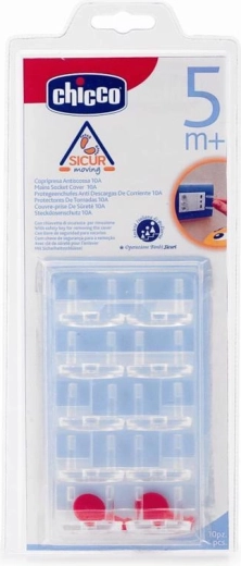 Chicco konnektorvédő – biztonsági dugók elektromos aljzatokhoz, 10 db