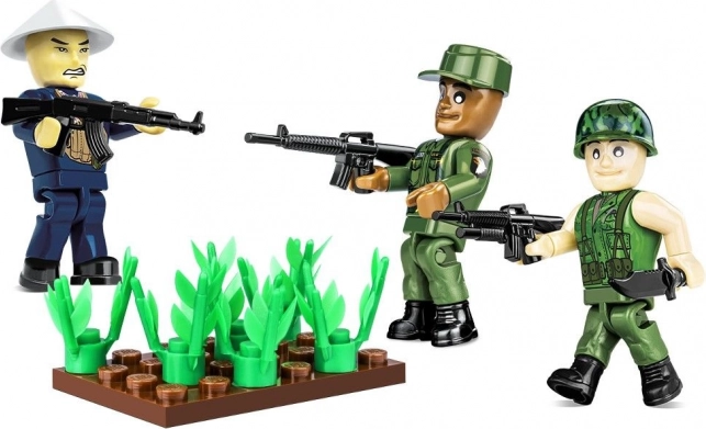 Építőkészlet – figurák Vietnam: három katona kiegészítőkkel