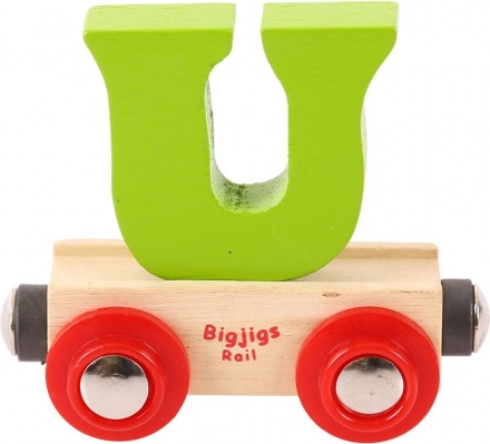 Bigjigs Rail fa vagon U betűvel