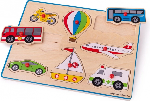 Bigjigs Toys fa puzzle közlekedési eszközök