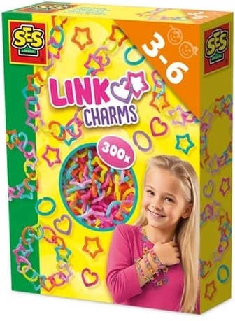 SES Creative link charms – kreatív készlet karkötők és nyakláncok készítéséhez (300 db)