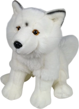 Fehér plüssfarkas, 26 cm