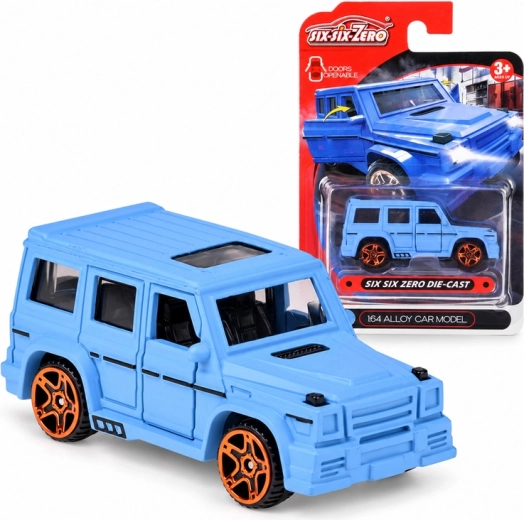 Fém terepjáró kisautó nyitható ajtókkal, 1:64 méretarányban