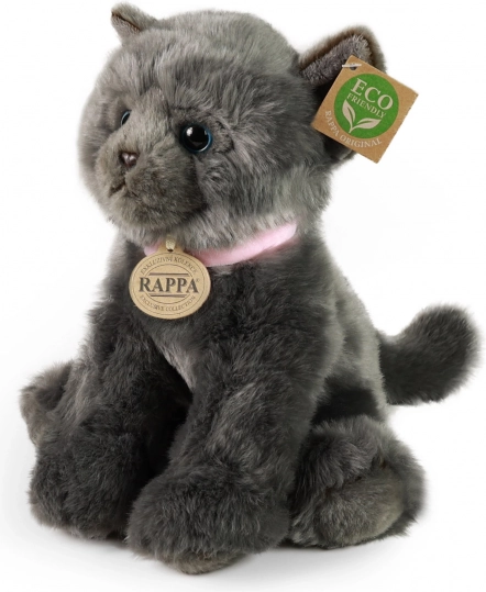 Rappa plüss macska szürke 25 cm környezetbarát