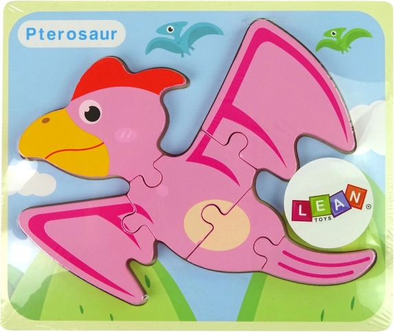 Fa dinoszaurusz kirakó – rózsaszín pterodaktilusz vagy kék plioszaurusz