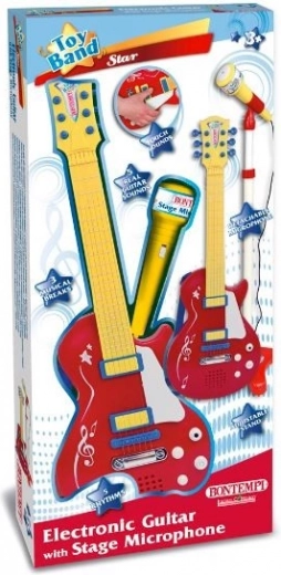 Bontempi rockgitár állítható állványos mikrofonnal
