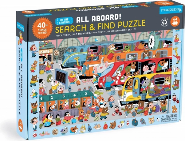 Mudpuppy puzzle Pályaudvar – keresős puzzle 64 darab