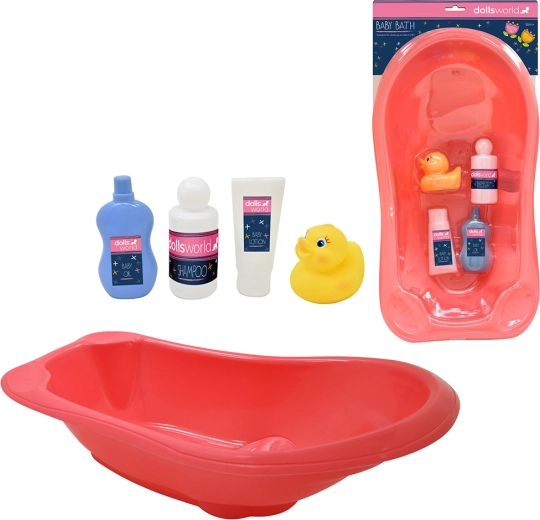 Dolls World fürdető szett 46 cm-es babákhoz káddal és kiegészítőkkel