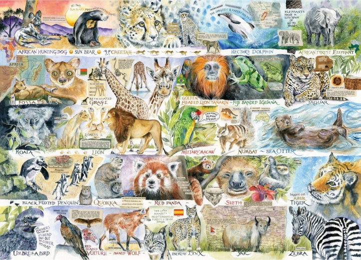 Puzzle Medvék és lajhárok 1000 darabos GIBSONS