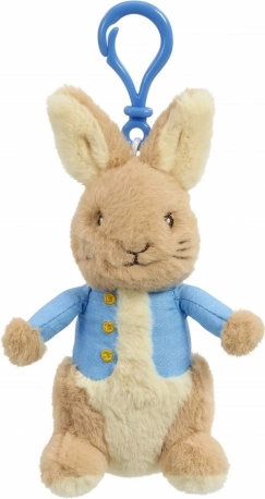 Plüss kulcstartó PÉTER NYÚL kék klipsszel, 13 cm