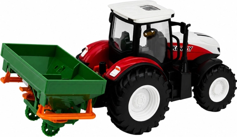Valósághű traktor vetőgéppel
