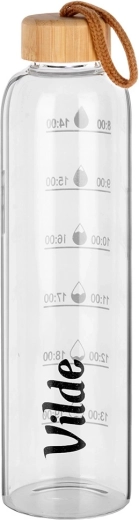 Boroszilikát üveg és bambusz kupak