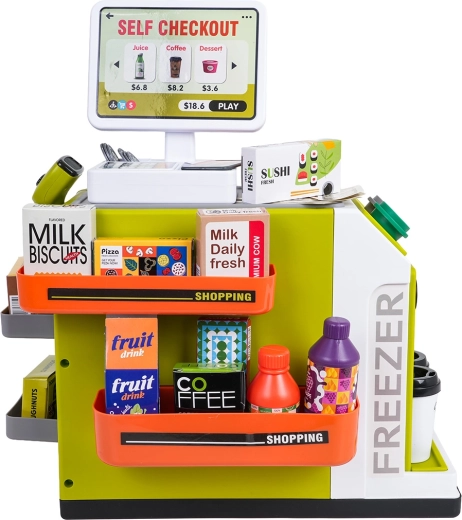 Önkiszolgáló pénztár hangokkal és kártyás fizetéssel