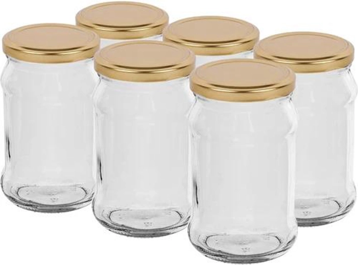 300 ml-es csavaros fedelű befőttesüveg, 6 darabos készlet