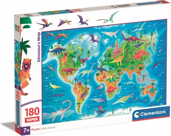 Clementoni puzzle – dinoszaurusz térkép, 180 darab
