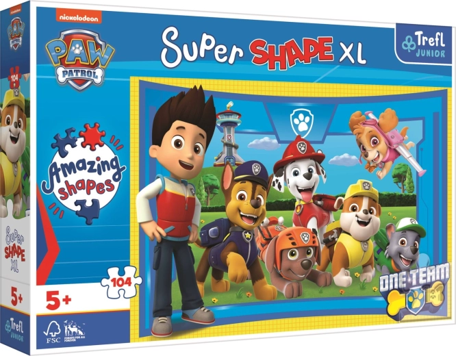 Puzzle 104 darab XL Super Shape – Mancs őrjárat: Kutyabarátok