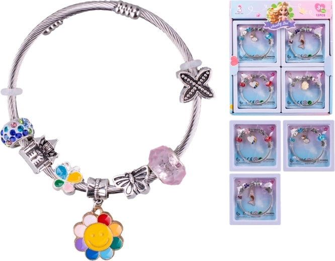 Gyerek karkötő medállal – szívecske, sellő, napocska, felhőcske