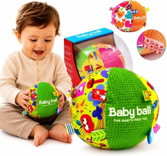 Woopie Baby puha érzékelő labda címkékkel és hanggal