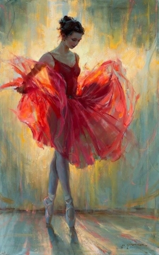 Norimpex gyémántfestés Vörös ruhás balerina 30 × 40 cm