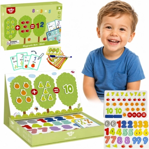 Tooky Toy fa mágneses Montessori puzzle – matematikai tanulódoboz (86 darab)