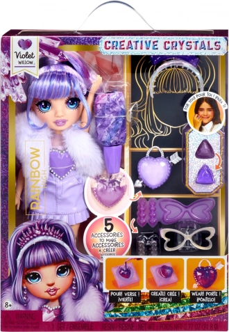 Rainbow High Creative Crystals Violet Willow baba – kristálykiegészítők készítő kreatív készlet
