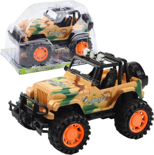 Gyerek terepjáró off-road, álcázott bézs színben, 25 cm