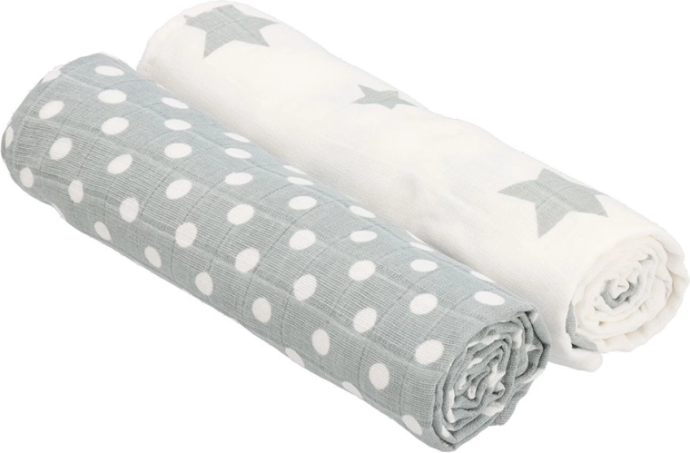 Textil tetra törölközők New Baby Softy 90 × 110 cm, szürke-fehér, 2 db