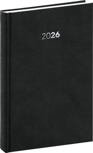 Napi napló NOTIQUE Balakon 2026, fekete, 15 x 21 cm