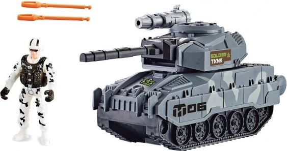 Tank Katonai Figurával és Működő Tüzérséggel