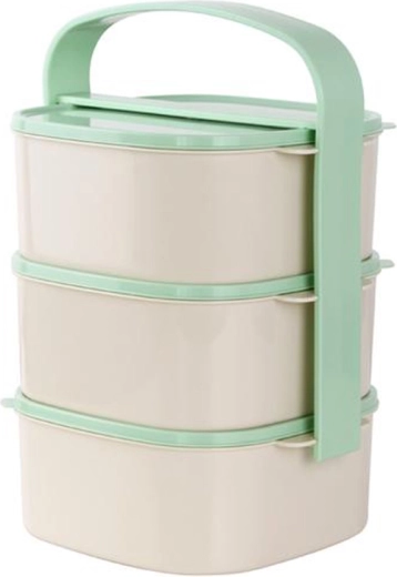 Műanyag ételhordó 3×1 l, tetők színkeveréke