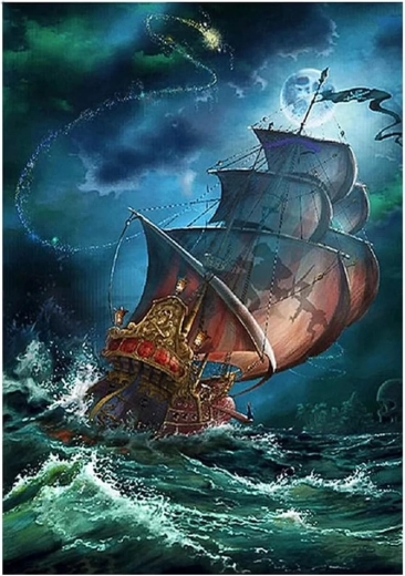 Gyémántszemes kirakó Vitorlás viharban 30x40 cm