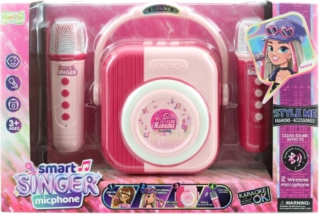 Karaoke szett 2 Bluetooth mikrofonnal – rózsaszín