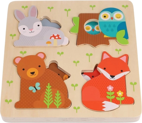 Petit Collage fa puzzle állati családok