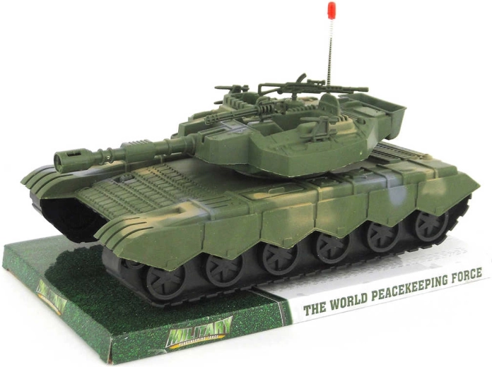 Műanyag katonai tank lendkerekes meghajtással 32 cm - 1 darab