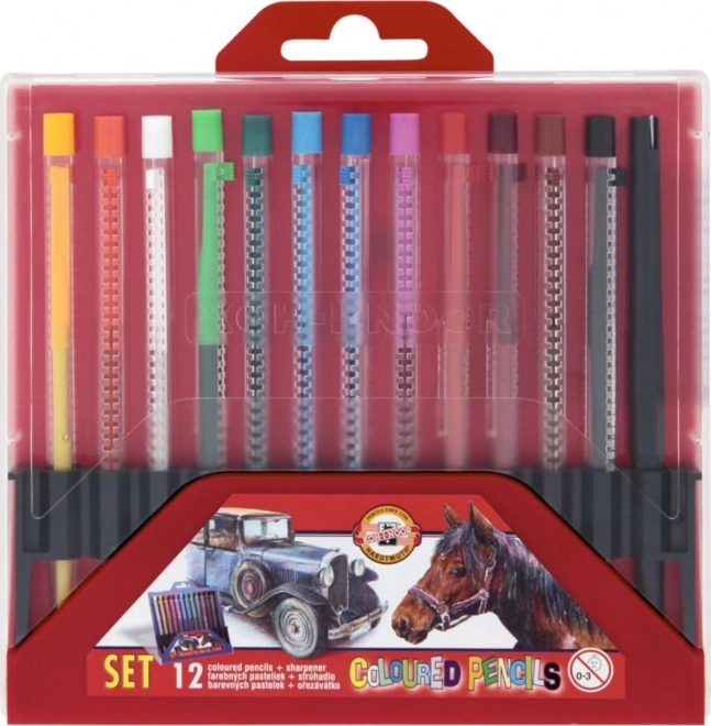 KOH-I-NOOR mechanikus színesceruza készlet 12 db – piros tok