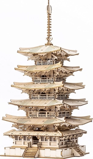 3D fa kirakó, ötszintes pagoda
