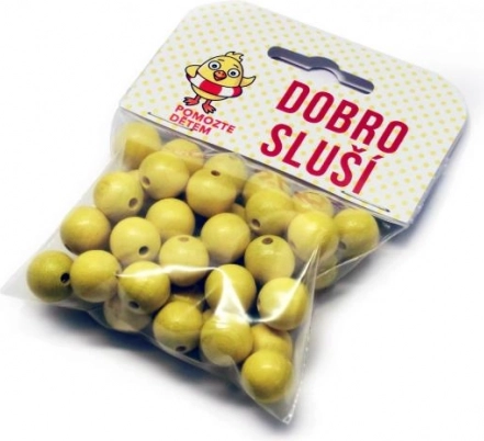 Fa gyöngyök Csibe 12 mm – 40 db-os készlet
