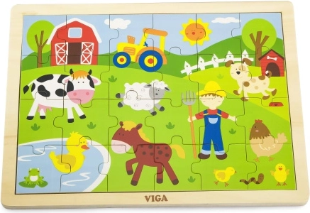 Viga fa puzzle farm gyerekeknek