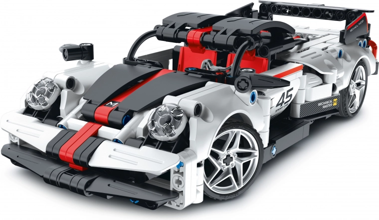 Versenyautó építőkészlet RC vezérlővel és alkalmazással