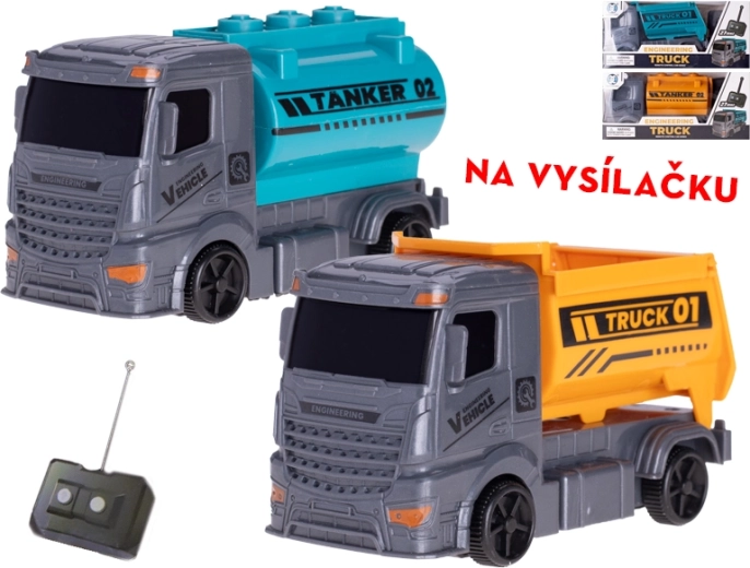 RC teherautó 13 cm, 27 MHz – tartálykocsi vagy billenőplatós