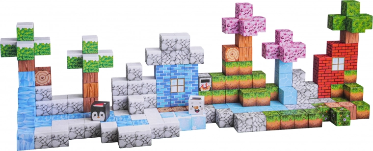 mágneses 3D építőkockák, 384 darabos készlet