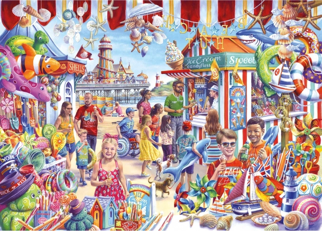Tengerparti szuvenírek puzzle, 1000 darab