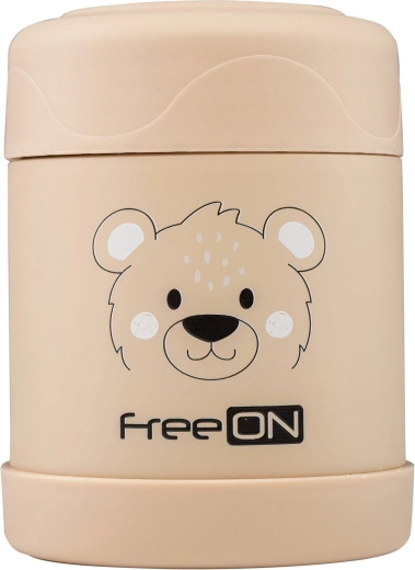 FreeON rozsdamentes acél ételtermosz 350 ml bézs színben