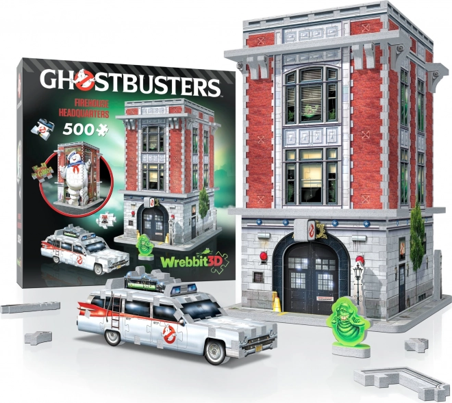 3D puzzle WREBBIT Szellemirtók: tűzoltóállomás, 500 darab