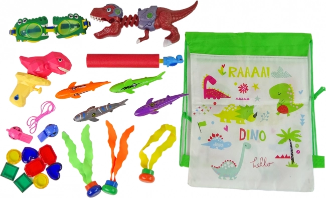 Gyerek búvárkészlet dinoszauruszokkal vízbe és medencébe