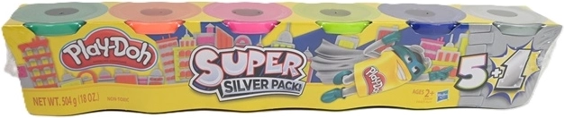 Play-Doh modellező gyurma metál színekben gold/silver 6 db