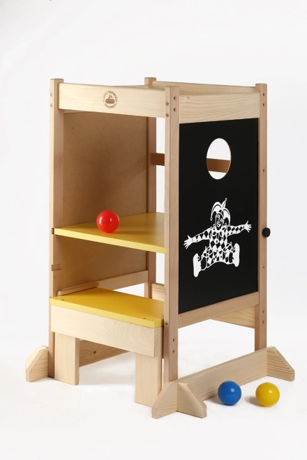 Többfunkciós tanulótorony tömör fából