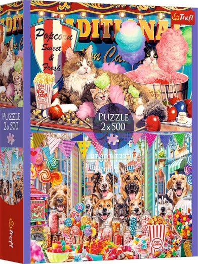Puzzle 2x500 – szőrös barátok TREFL