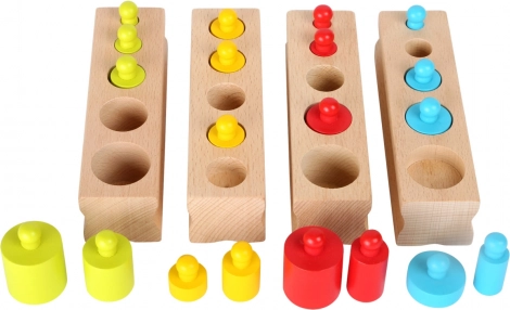 Színes fa henger alakú puzzle Small Foot